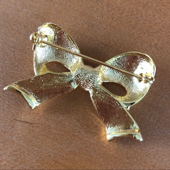 Gold & Rhinestone Bow w/Box - Picture 4 of 7
